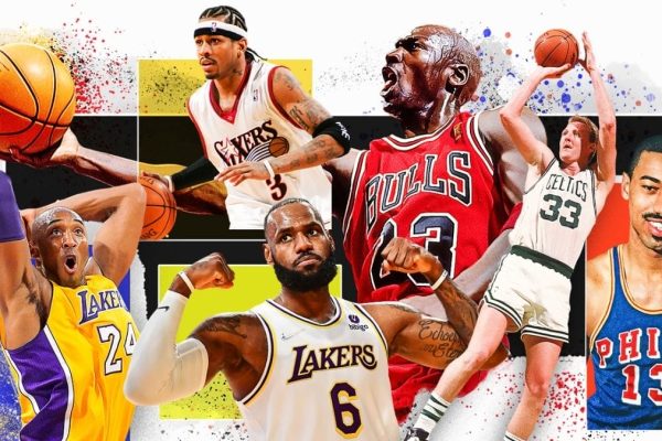 NBA Top 75 members - Kobe, MJ, Wilt, LeBron, AI and Larry Bird