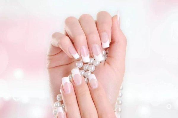 duck nails with french tips