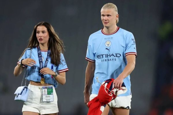 Isabel Haugseng Johansen and Erling Haaland