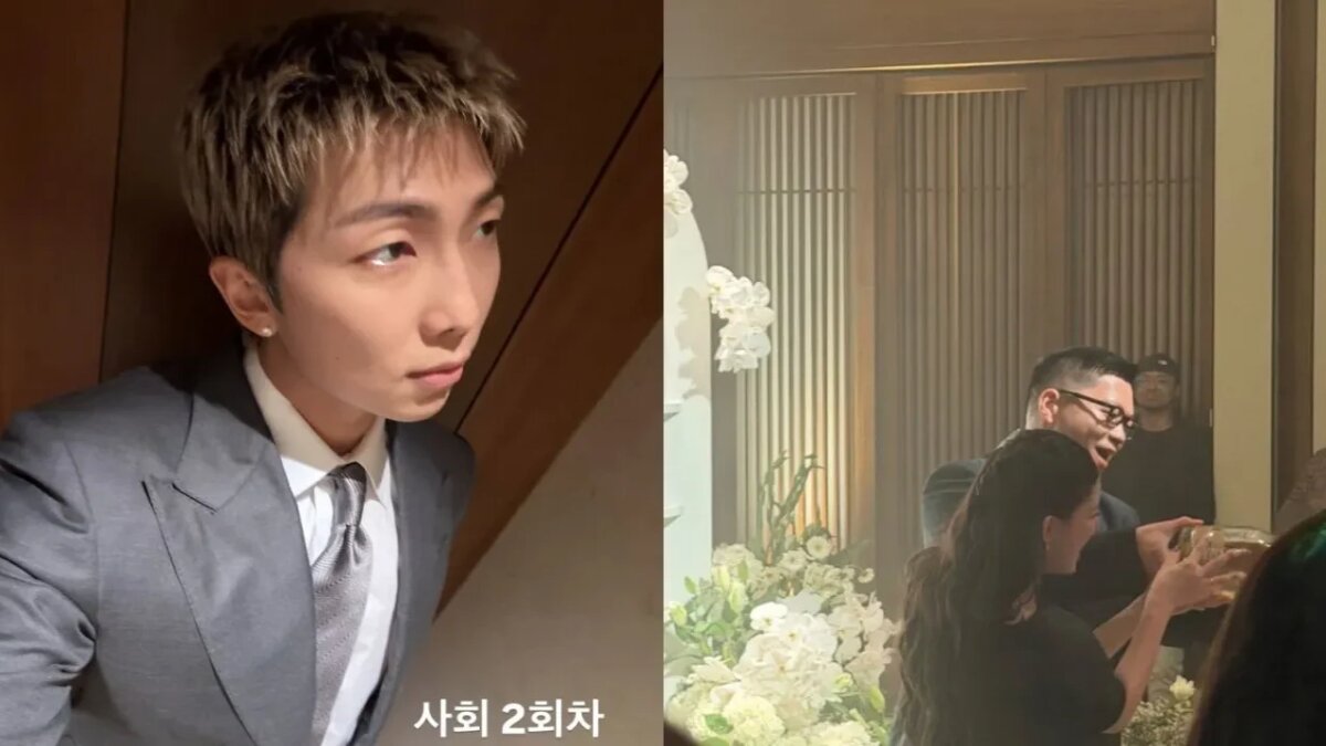 **BTS’ RM Wins Hearts as Wedding Host for a Friend** The BTS members may be global superstars, but when it comes to their friends, they’re always ready to show up with warmth and charm. RM, the group’s leader, recently proved that once again. On October 10, he was seen hosting the wedding of famous photographer Mok Jung Wook, and fans couldn’t get enough of his natural wit and class. Dressed in a sharp suit, RM greeted the guests with his trademark humor, introducing himself by saying, “I’m a South Korean young man, 32-year-old Kim Namjoon, who will be hosting today’s tea ceremony arranged by the bride and the groom.” His simple yet funny introduction immediately set a lighthearted tone, drawing smiles from those attending. Even the weather couldn’t dampen the mood. Despite the rain, RM carried on gracefully, holding an umbrella like every other guest and continuing with his duties. The ceremony later moved indoors, where he led the event with ease and sincerity. Those present were impressed by how effortlessly he handled the hosting role, guiding the ceremony smoothly and keeping the atmosphere joyful. As the couple completed their wedding traditions, RM offered a touching message: “They will live well, loving each other earnestly. I hope you will share good luck for their upcoming days as a married couple.” Later, RM took to Instagram to share a photo of the newlyweds along with his own stylish look for the event. His caption read, “2nd round of hosting wedding ceremony,” showing that this wasn’t his first time stepping into the role. Fans loved seeing this softer, more personal side of him, praising his ability to balance being a world-famous artist and a thoughtful, down-to-earth friend.