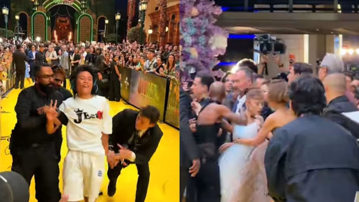 Ariana Grande gets scared as fan breaks security at Singapore premiere