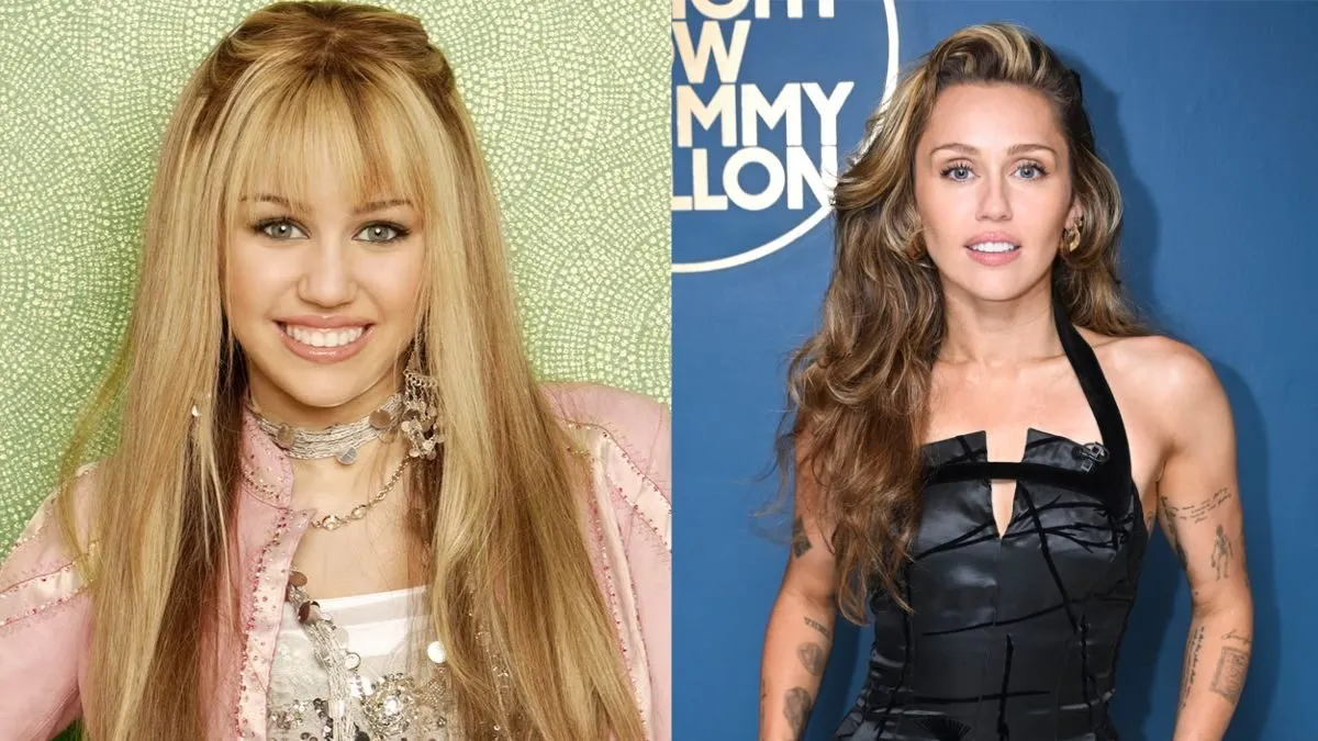 Hannah Montana (L) Miley Cyrus (R)