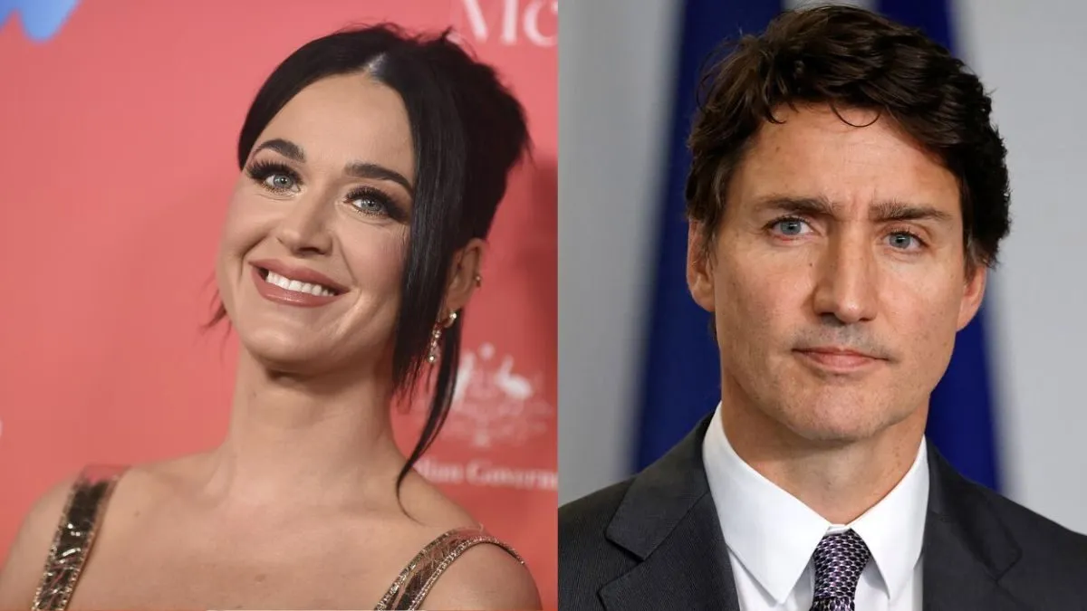 Katy Perry (L) Justin Trudeau (R)