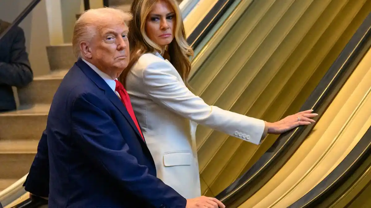 Donald Trump and First Lady face escalator glitch at UN, sparking over-the-top reactions