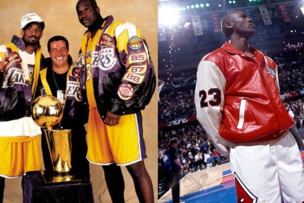 Jeff Hamilton with Kobe,Shaq and MJ wearing his jackets