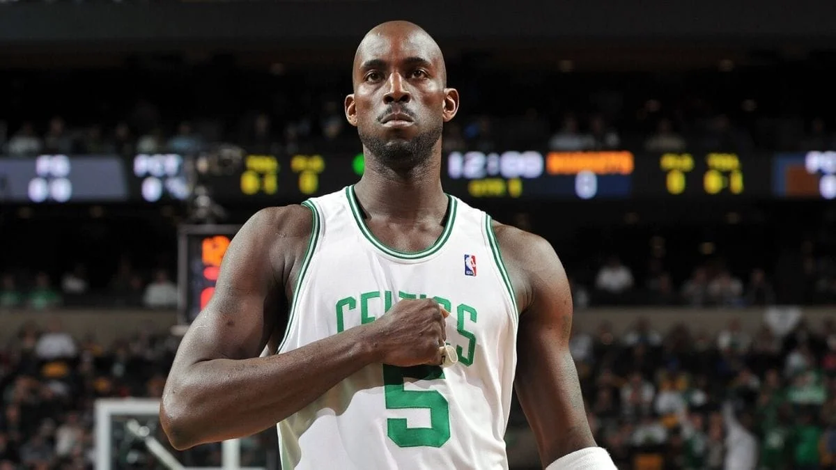 Kevin Garnett has his jersey retired by the Boston Celtics at TD Garden