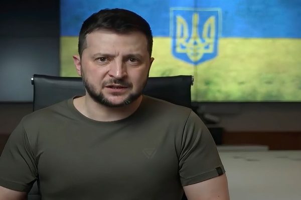President Zelensky addressing Russia offensive
