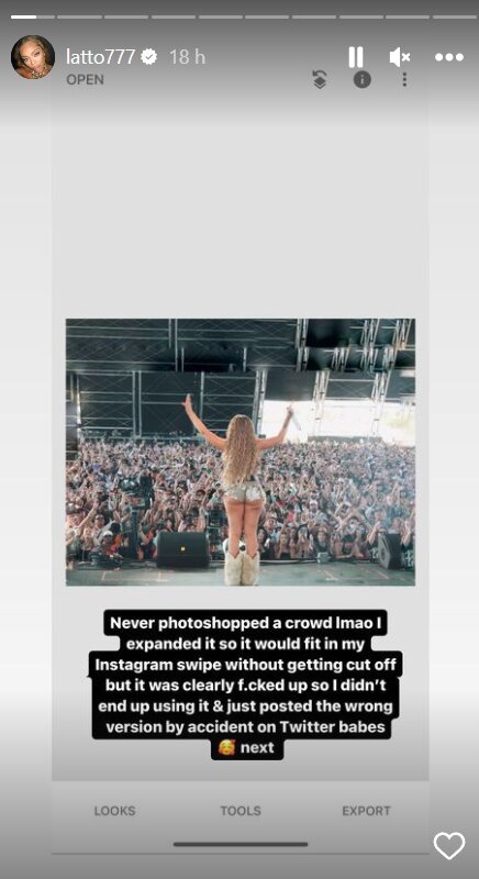 American rapper Latto received criticism for photoshopping the crowd ...