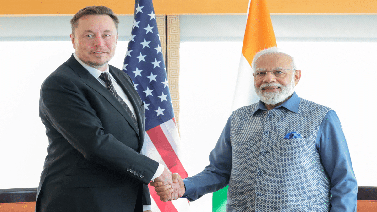 Tesla CEO Elon Musk greets India’s Prime Minister Narendra Modi