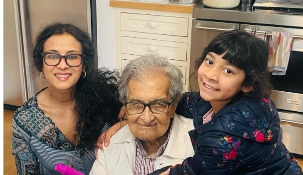 Amartya Sen with daughter Nandana Sen