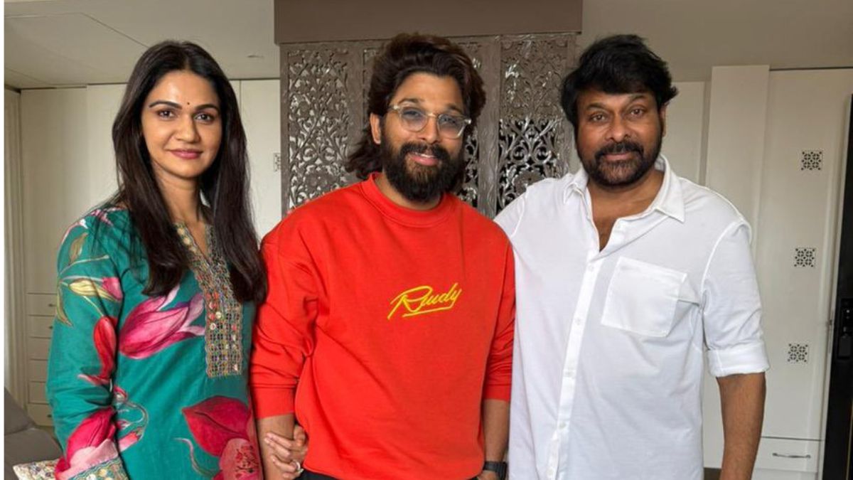 Allu Arjun with Chiranjeevi and wife