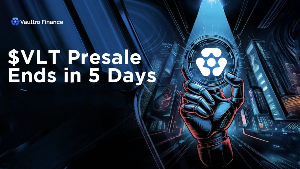 XRP News: Vaultro Finance Presale on XRP Enters Final 5 Days with 75% of $VLT Tokens Claimed – Join $VLT Presale