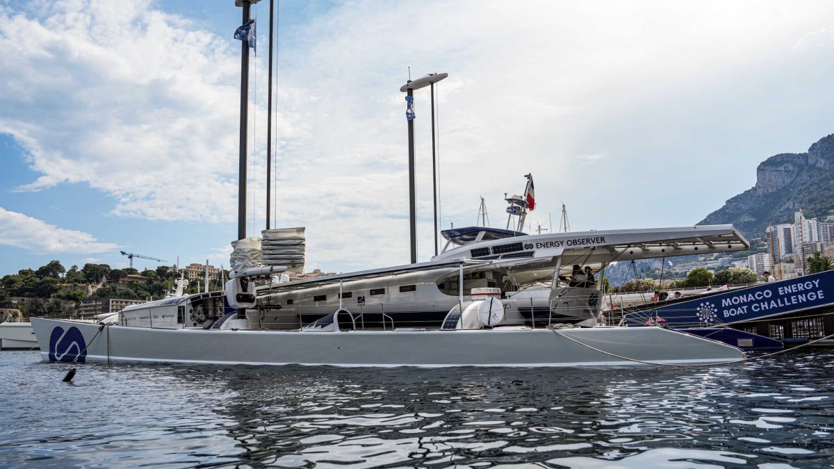 At the Yacht Club de Monaco the Energy Observer laboratory is ready for a new adventure