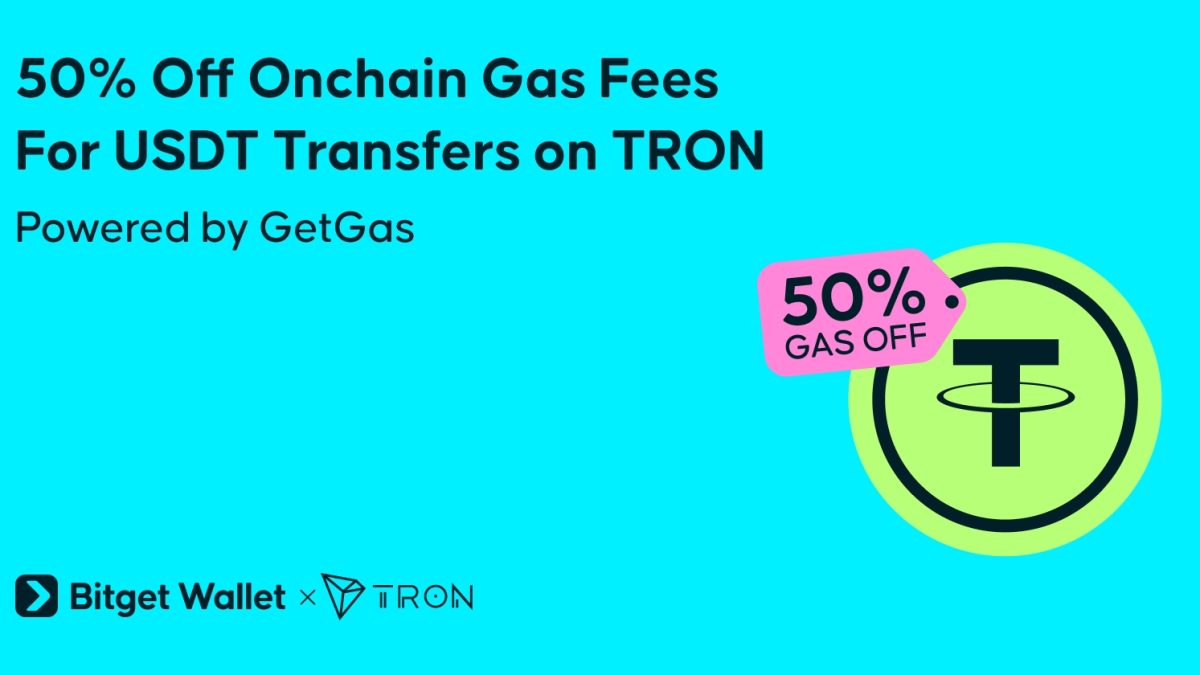 Bitget Wallet Cuts Onchain TRON USDT Fees by 50% with GetGas Upgrade