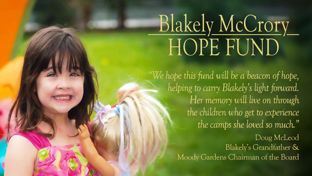 Blakely McCrory Hope Fund Established at Moody Gardens to Honor Chairman’s Granddaughter After Tragic Hill Country Flooding
