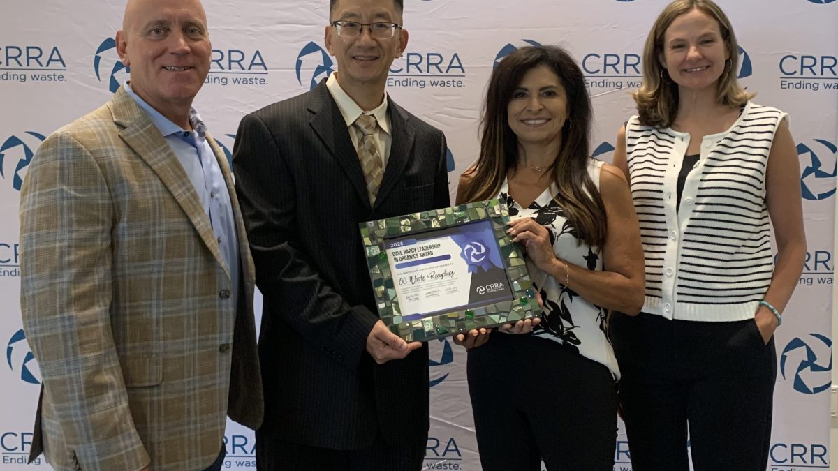 CALIFORNIA RESOURCE RECOVERY ASSOCIATION RECOGNIZES OC WASTE & RECYCLING WITH DAVE HARDY AWARD FOR ORGANICS PROGRAM