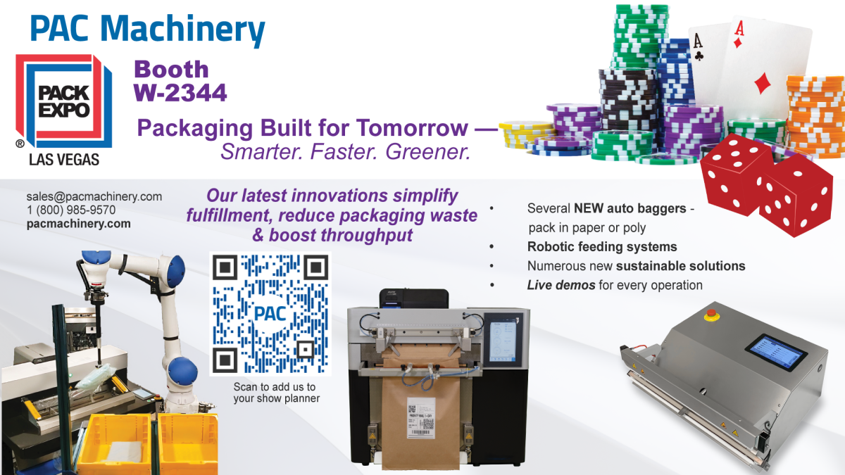 PAC Machinery Unveils Next-Gen Packaging Innovations at PACK EXPO: Sustainable Bagging Systems and Robotic Integration Take Center Stage